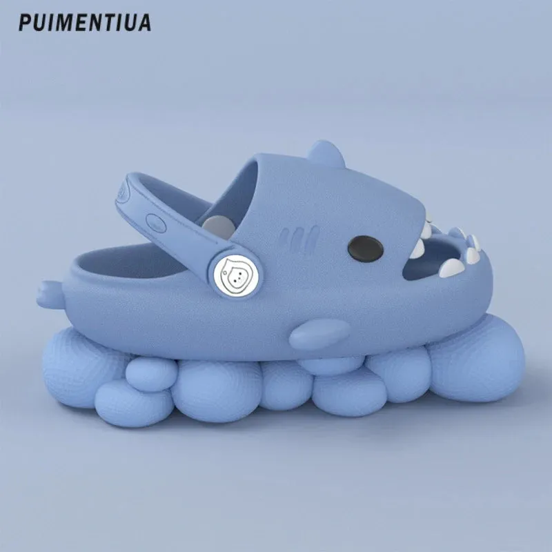 Gradient Cute Shark Shape Cartoon Children's Slippers Trend New Children's Sandals Outdoor Fashion Boys and Girls' Beach Shoes