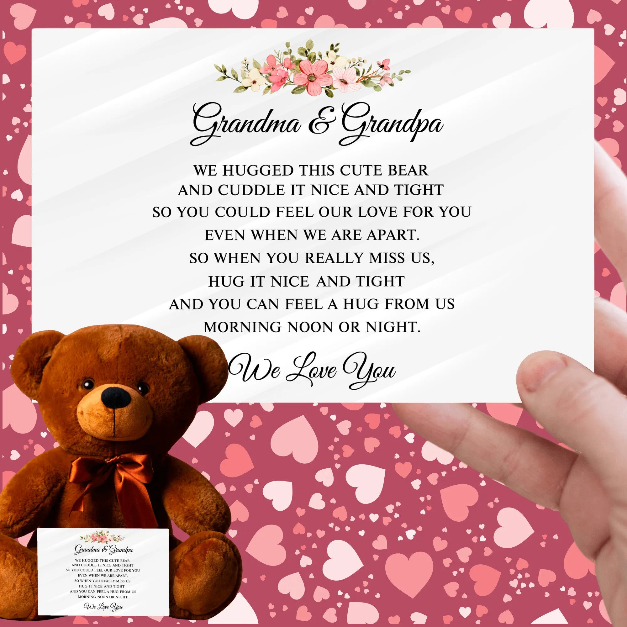 Grandma & Grandpa Hug Teddy Bear - PRICE INCLUDES FREE SHIPPING