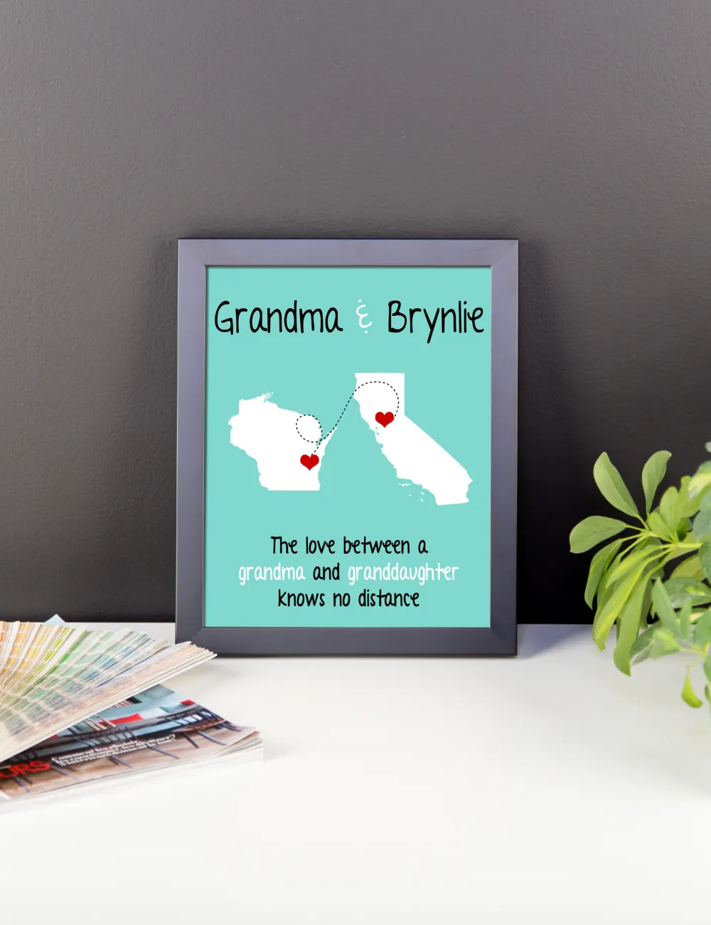 Grandparent's Day Gift, Long Distance Relationship Map