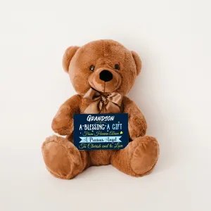 Grandson a Blessing Teddy Bear with Message Card, PRICE INCLUDES FREE SHIPPING