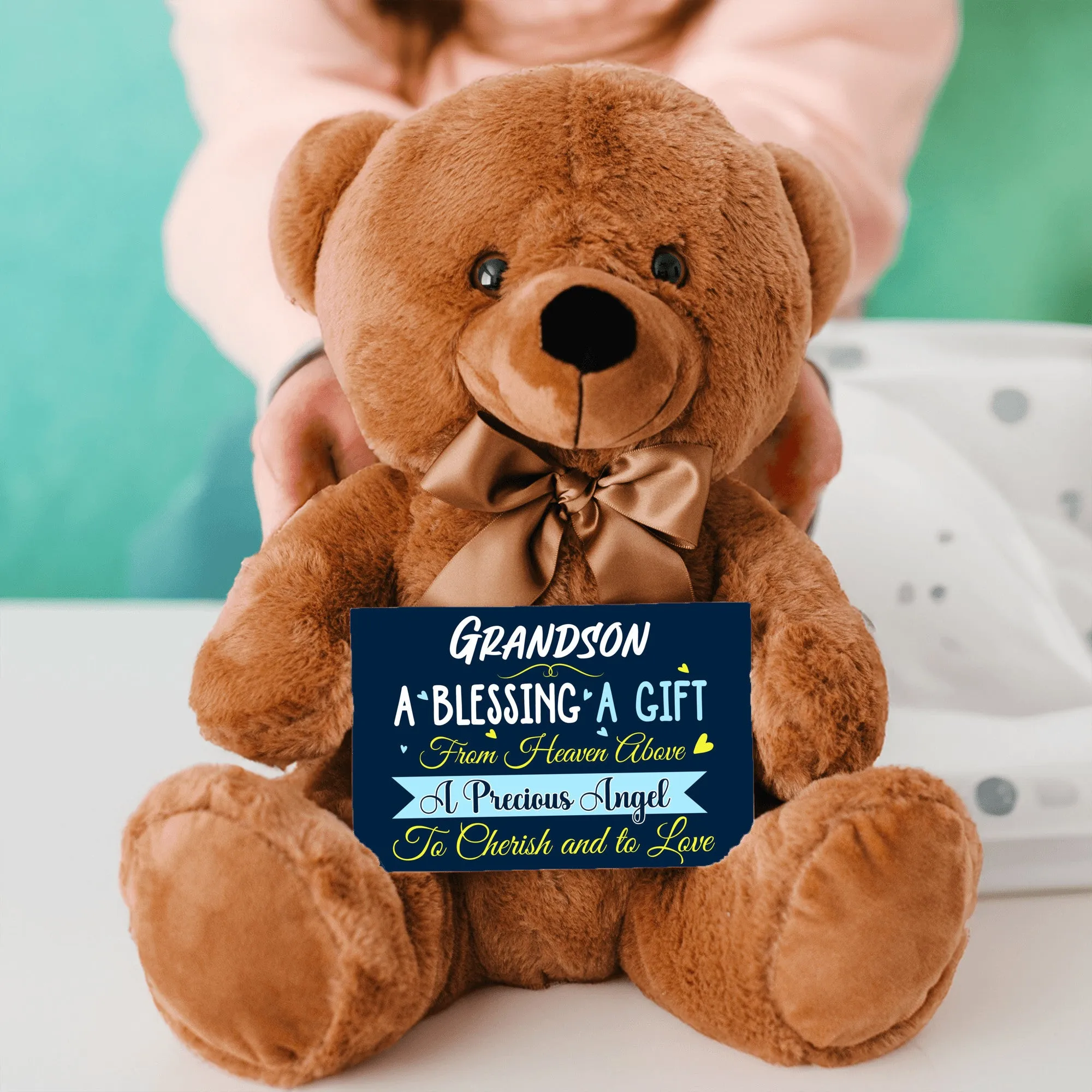 Grandson a Blessing Teddy Bear with Message Card, PRICE INCLUDES FREE SHIPPING