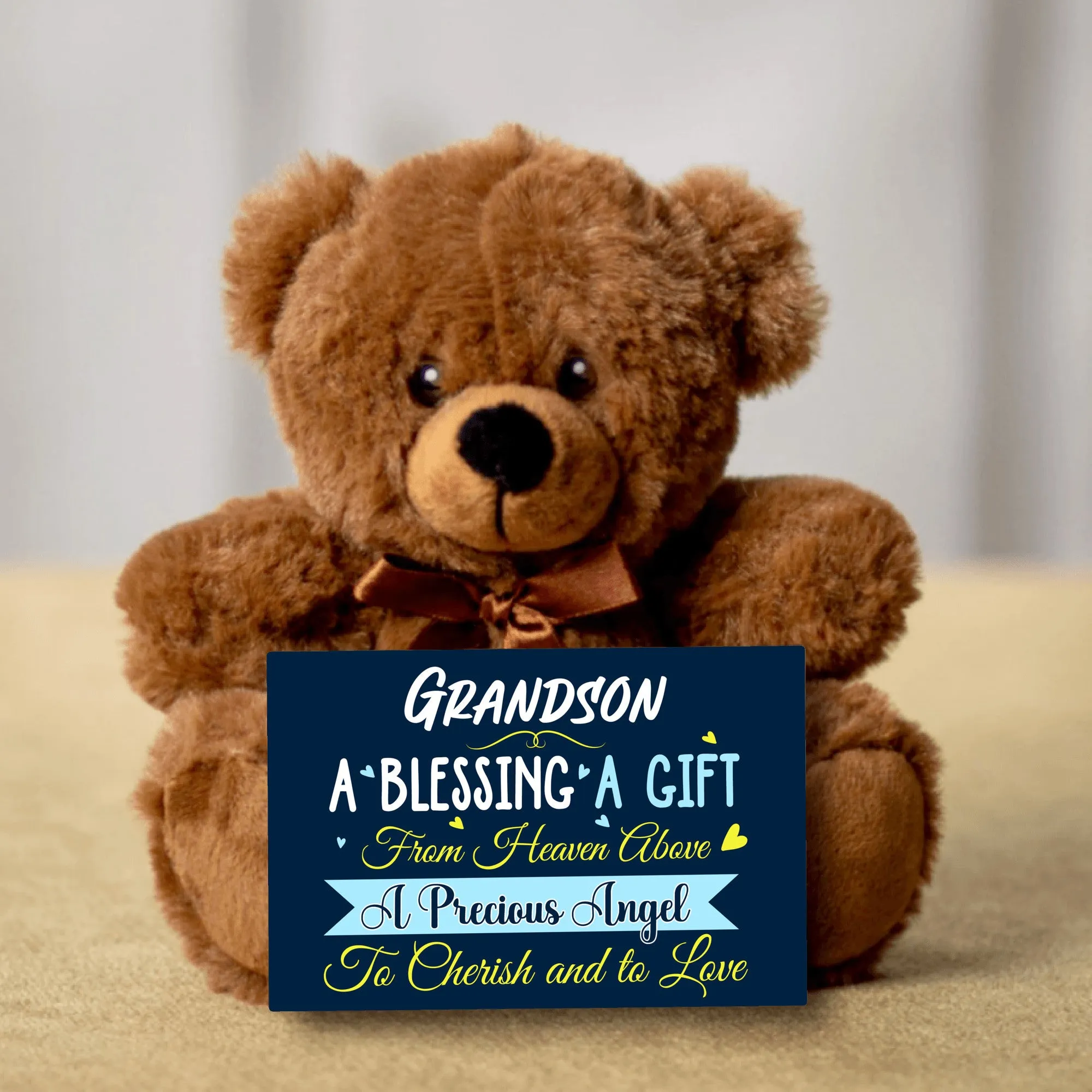 Grandson a Blessing Teddy Bear with Message Card, PRICE INCLUDES FREE SHIPPING