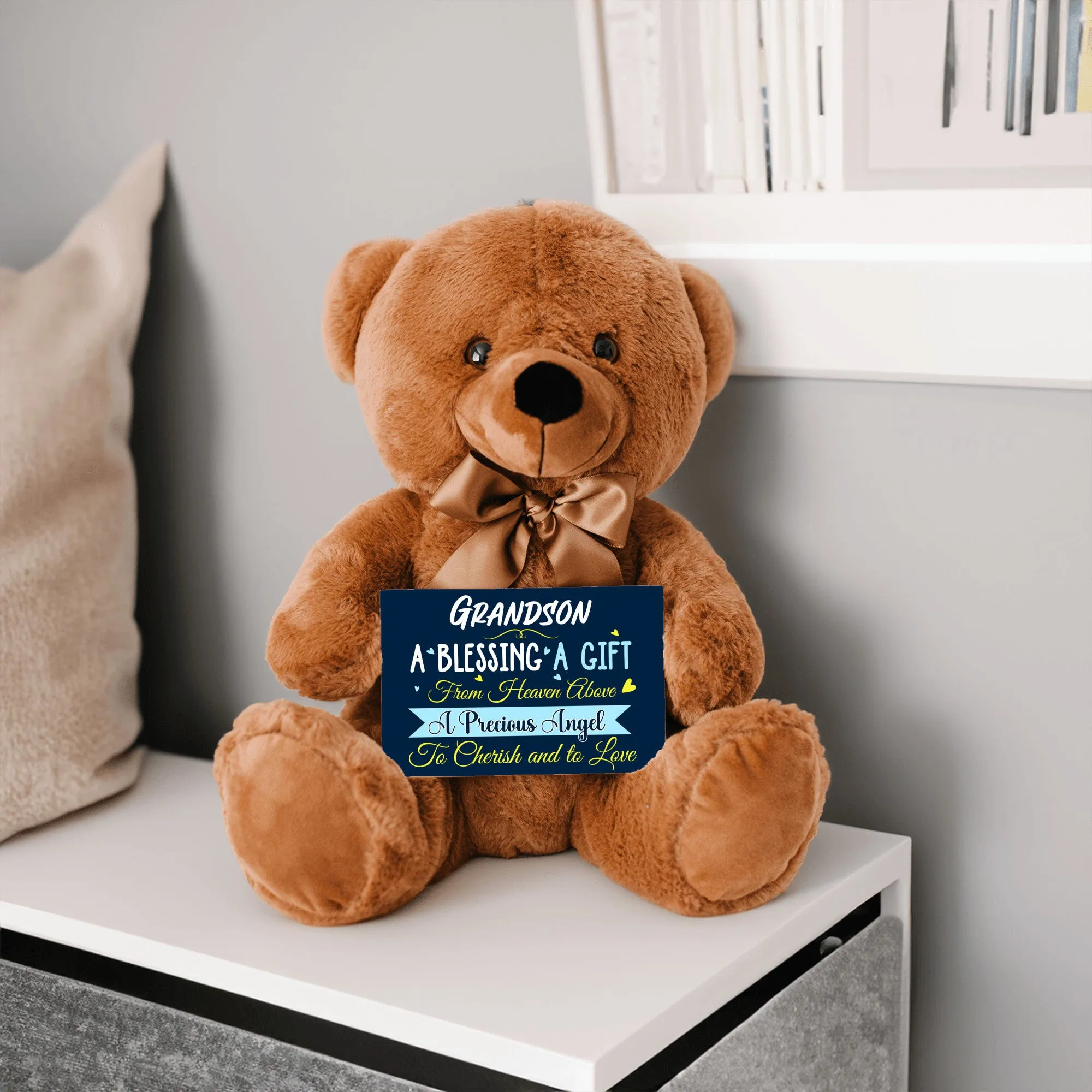 Grandson a Blessing Teddy Bear with Message Card, PRICE INCLUDES FREE SHIPPING
