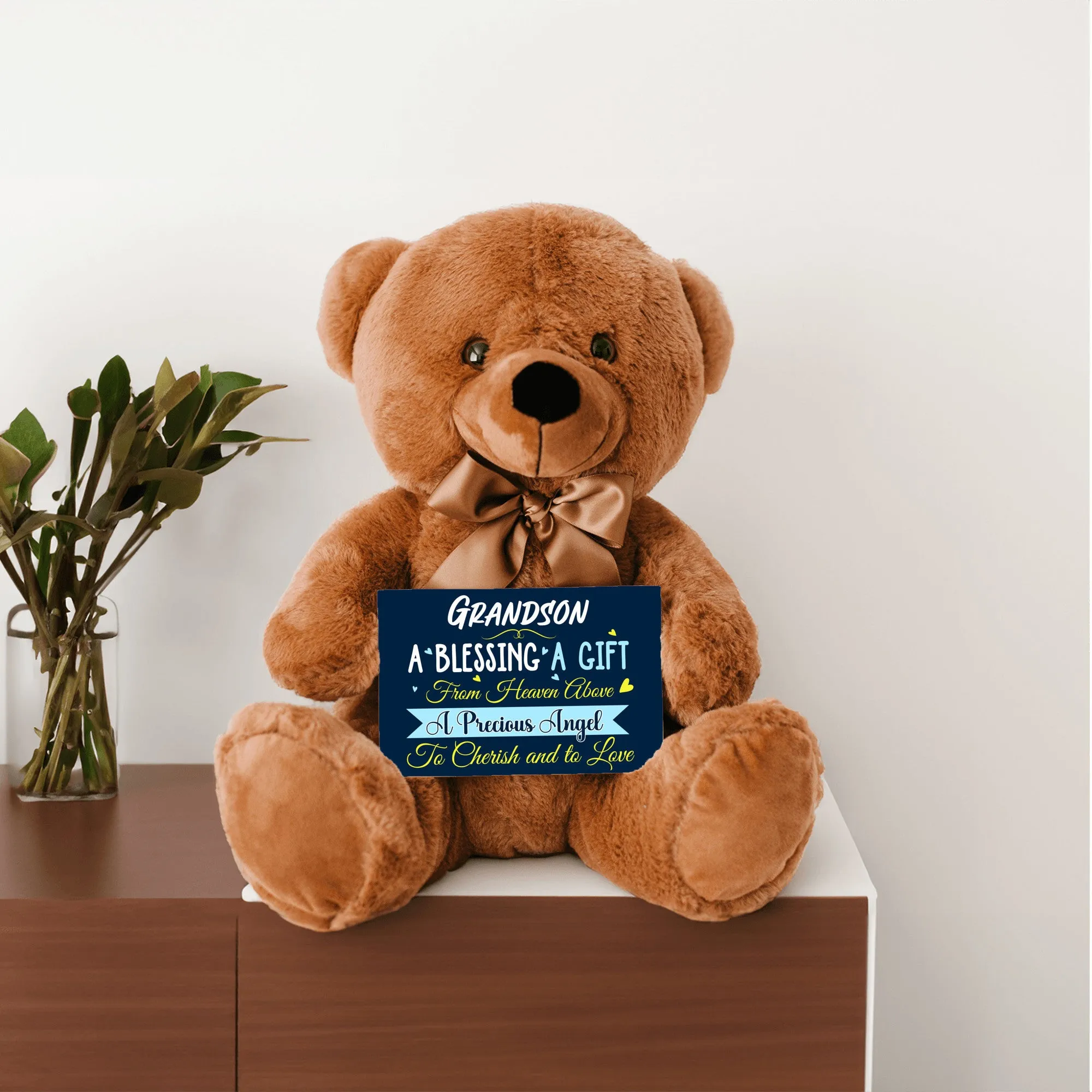 Grandson a Blessing Teddy Bear with Message Card, PRICE INCLUDES FREE SHIPPING