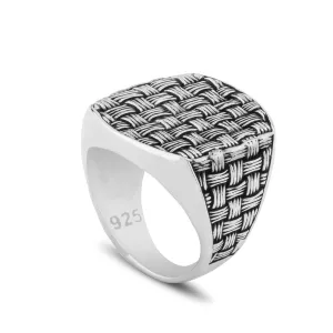 Handcrafted Knit Design Sterling Silver Ring | Limited Edition