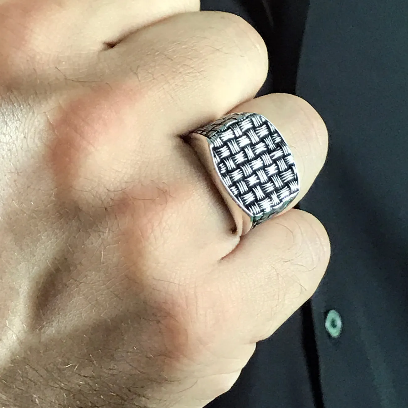 Handcrafted Knit Design Sterling Silver Ring | Limited Edition