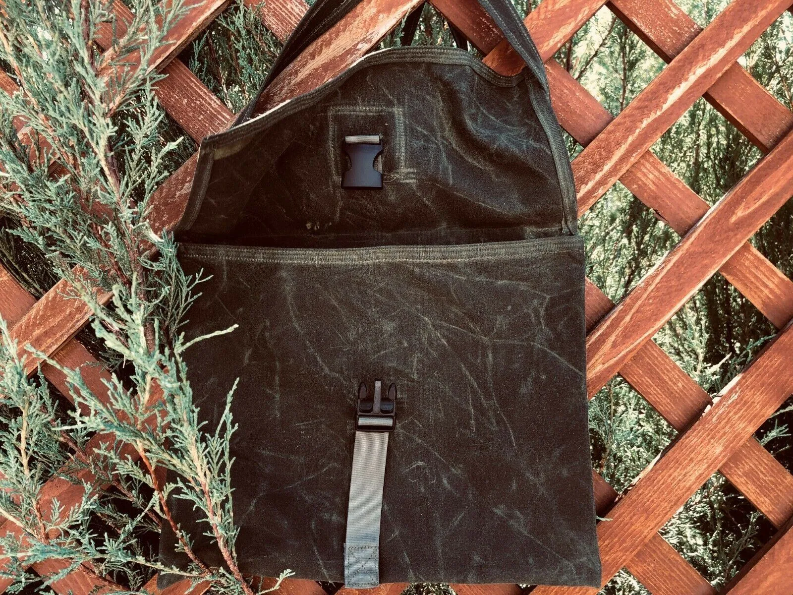 Handmade Waxed Canvas Bushcraft Mail Pouch Haversack Bag Foraging Hiking (Various Colors)