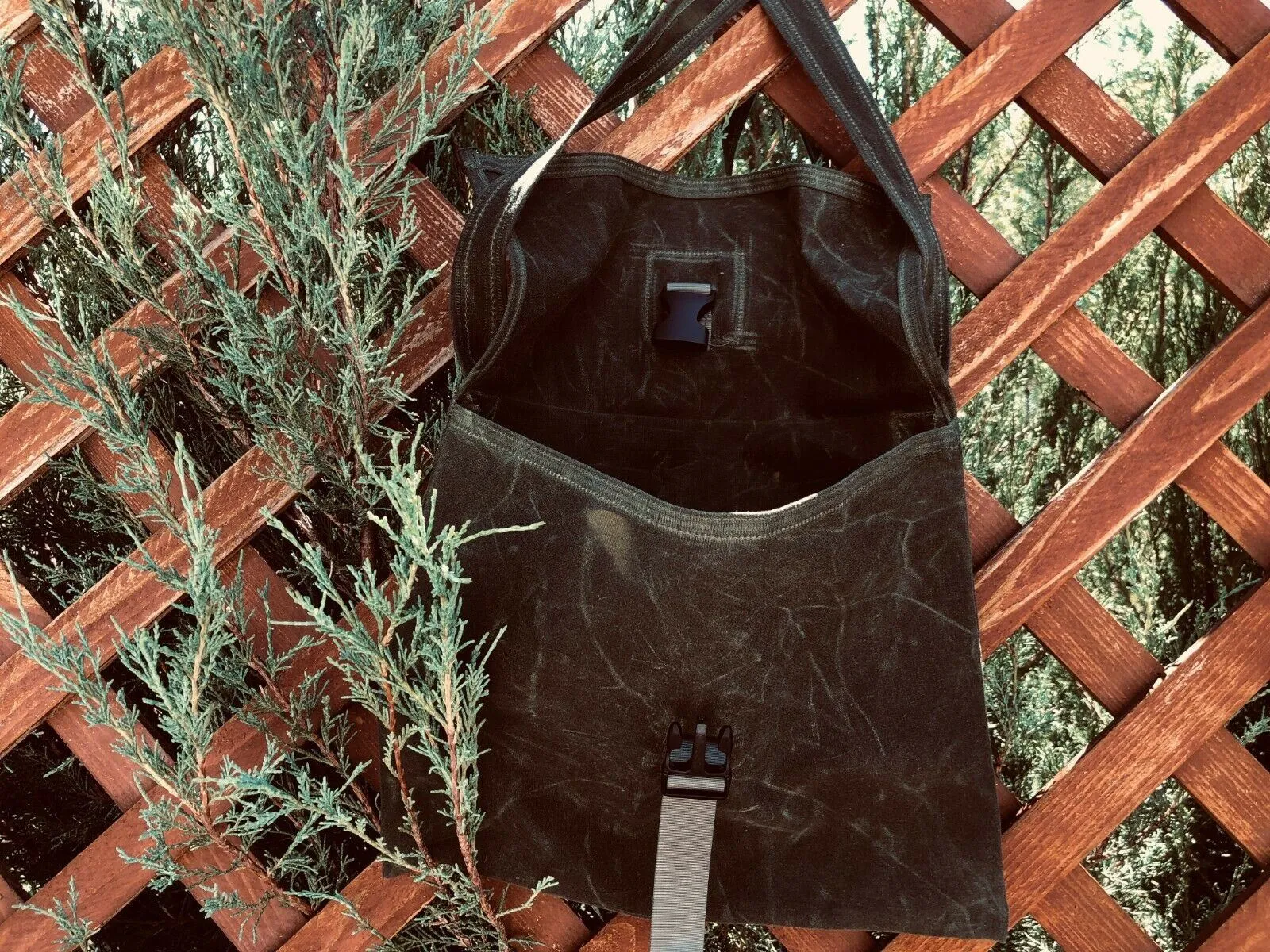 Handmade Waxed Canvas Bushcraft Mail Pouch Haversack Bag Foraging Hiking (Various Colors)
