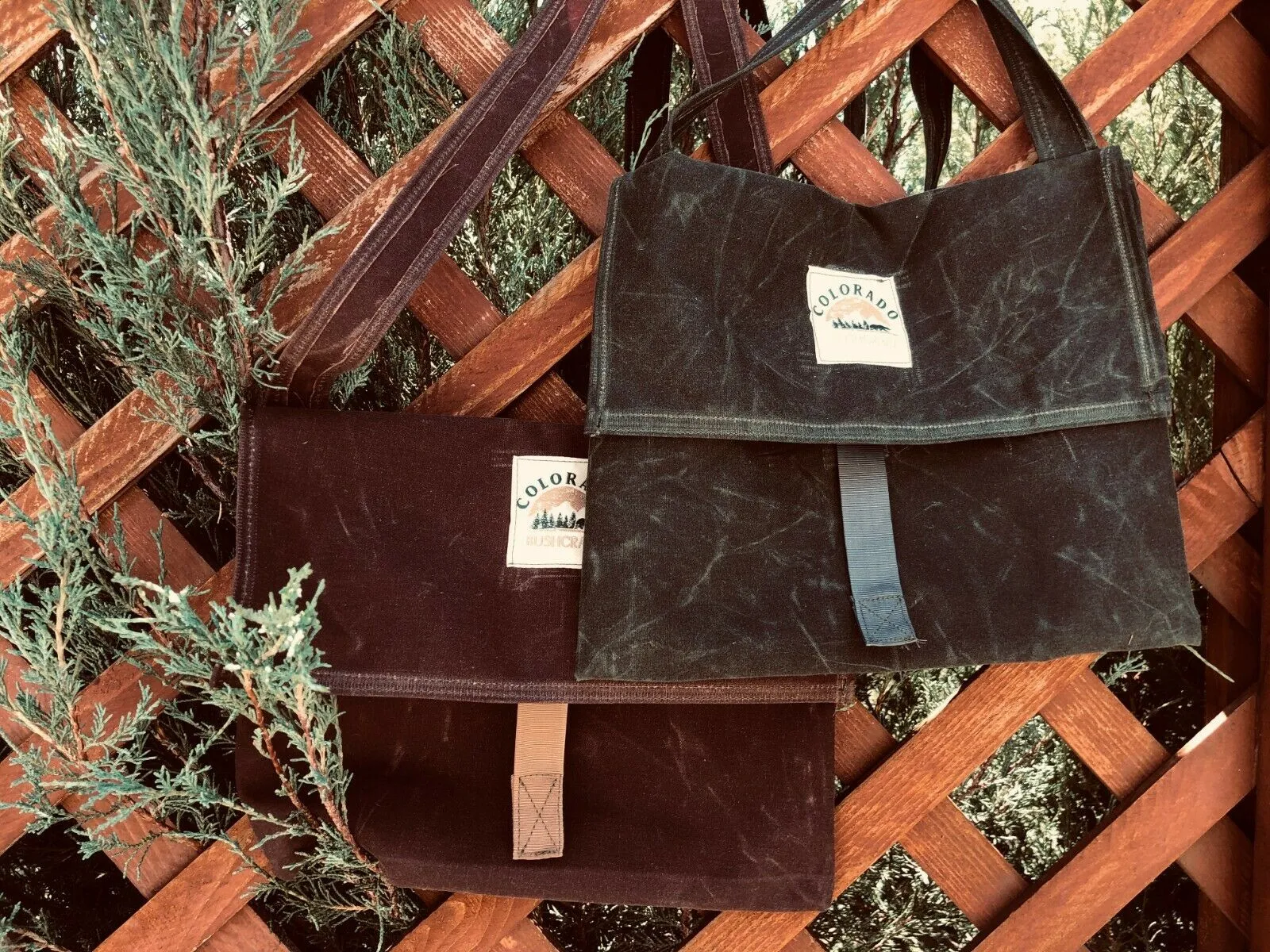 Handmade Waxed Canvas Bushcraft Mail Pouch Haversack Bag Foraging Hiking (Various Colors)