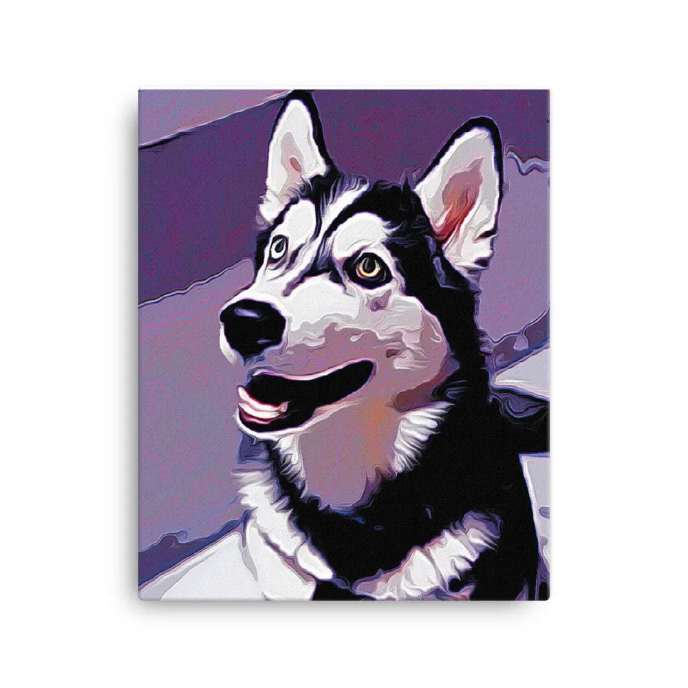 Handsome Husky Canvas Art