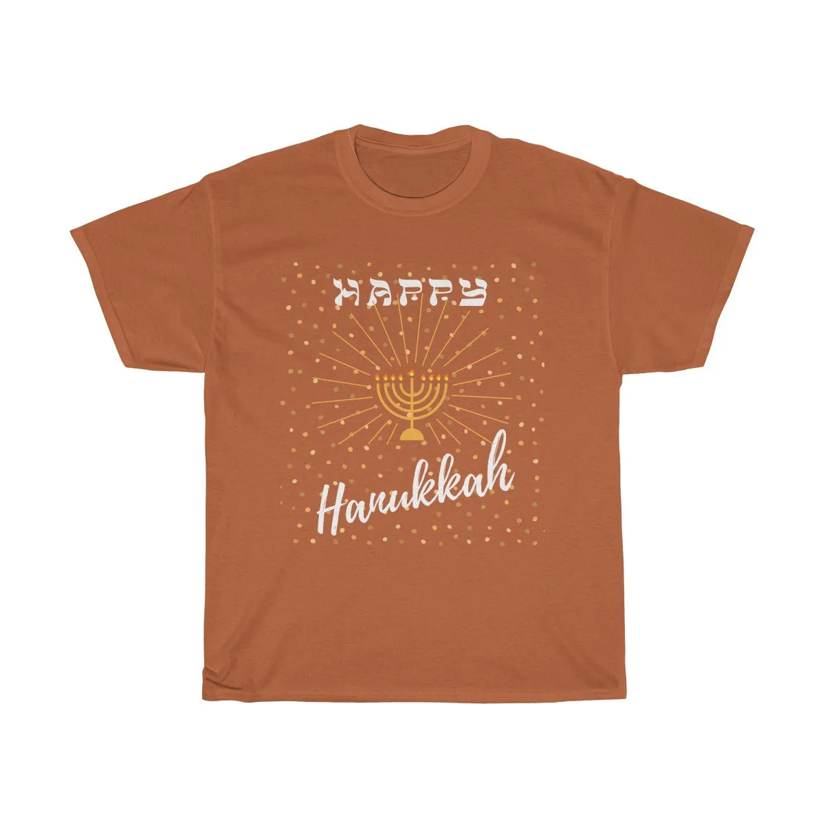 Happy Hanukkah - Front only design - Unisex Heavy Cotton Tee