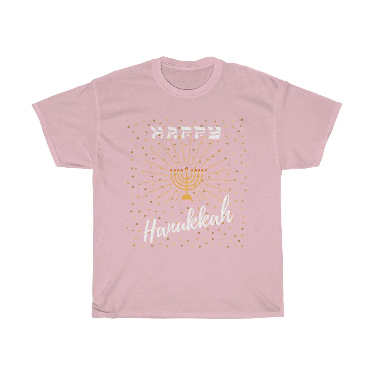 Happy Hanukkah - Front only design - Unisex Heavy Cotton Tee