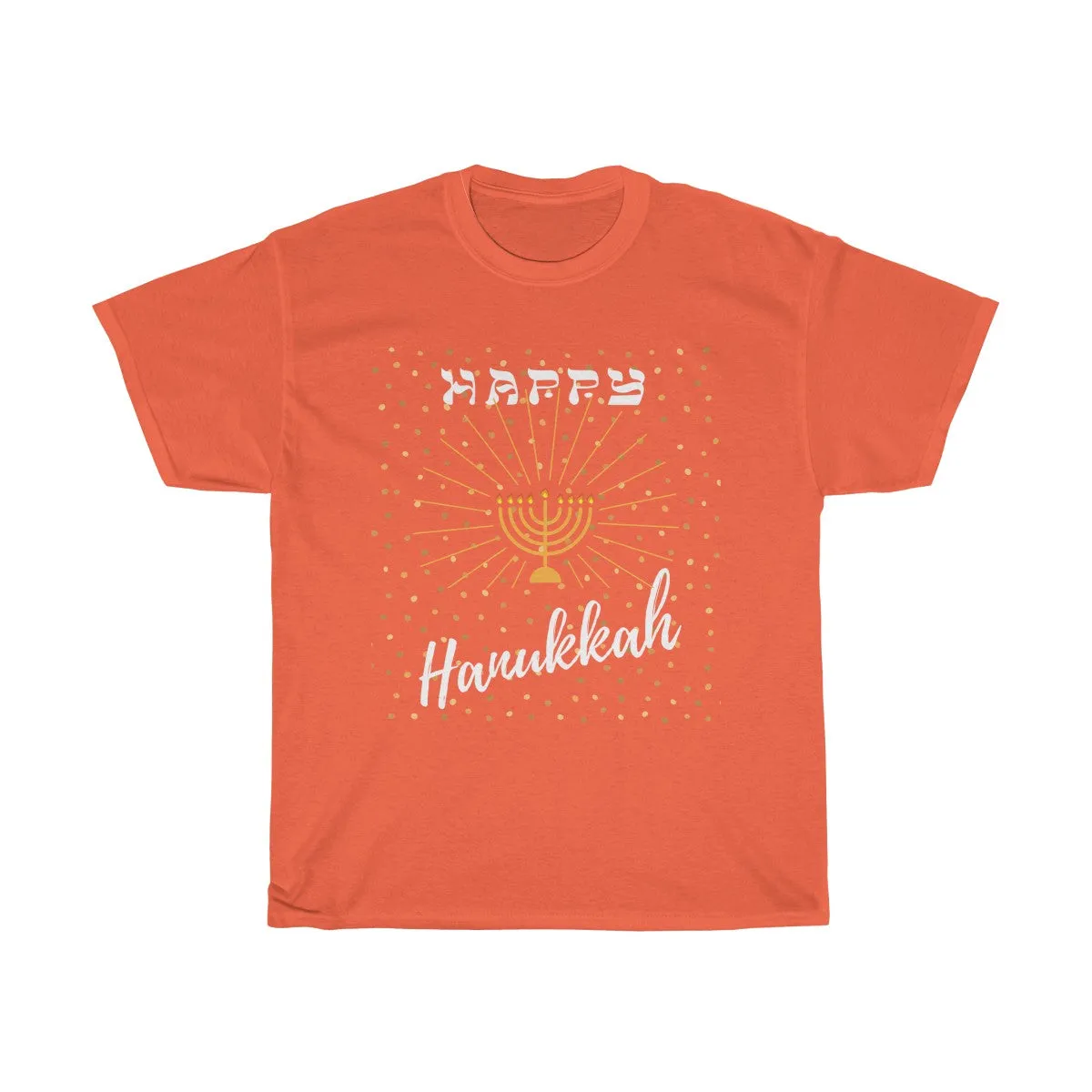 Happy Hanukkah - Front only design - Unisex Heavy Cotton Tee