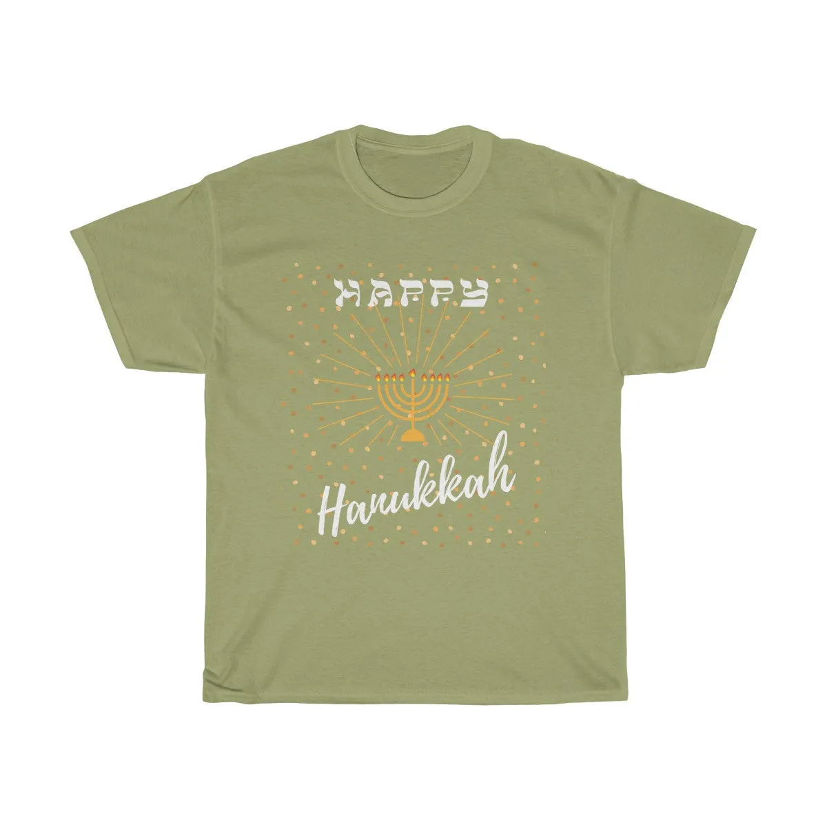 Happy Hanukkah - Front only design - Unisex Heavy Cotton Tee