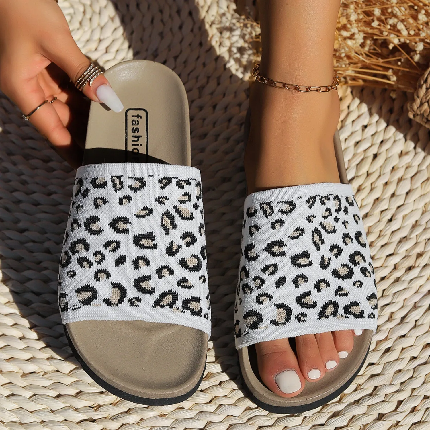 Hazel Blues® |  Leopard Open Toe Sandals
