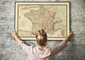 Historical Map of France 1827| Old Map Wall Decor