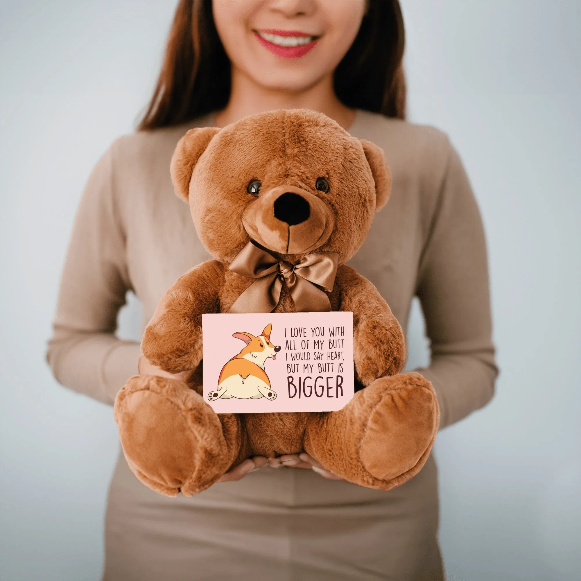 I Love You With All My Butt Teddy Bear with Message Card, PRICE INCLUDES FREE SHIPPING