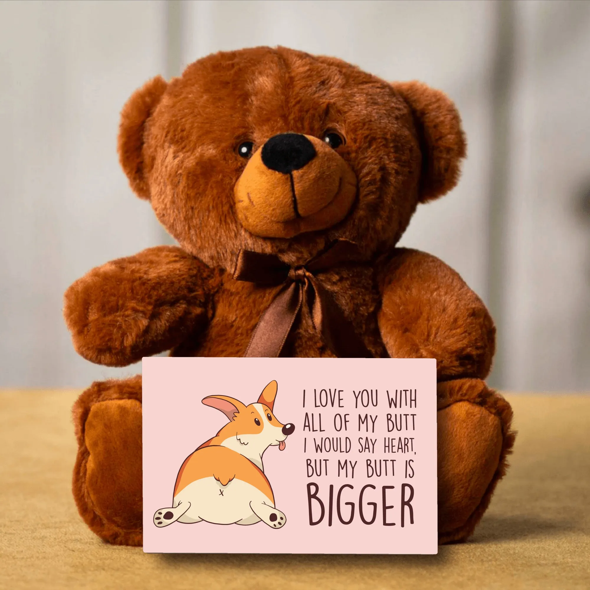 I Love You With All My Butt Teddy Bear with Message Card, PRICE INCLUDES FREE SHIPPING