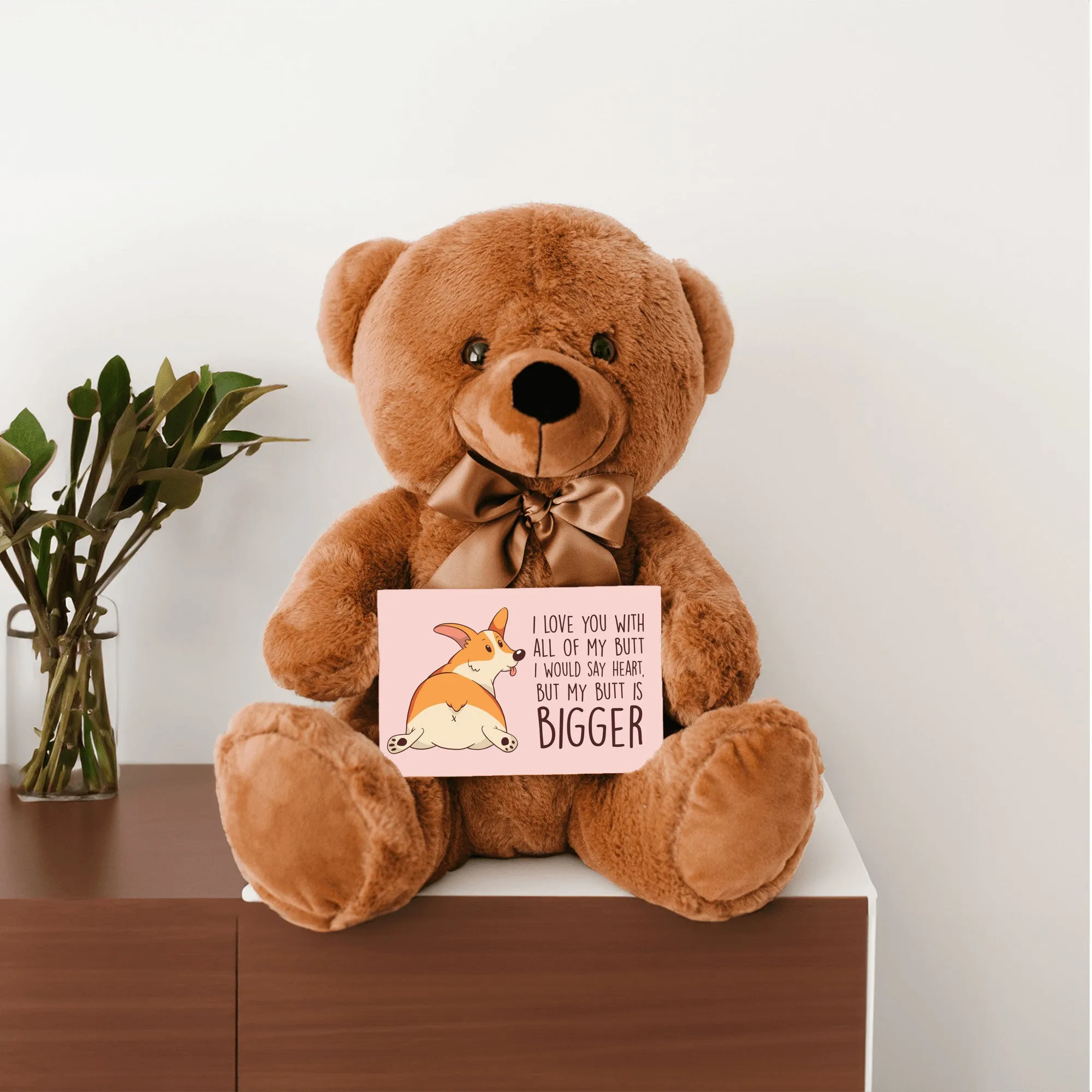 I Love You With All My Butt Teddy Bear with Message Card, PRICE INCLUDES FREE SHIPPING