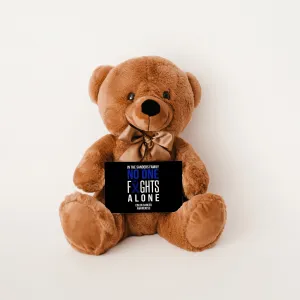 In This Family No One Fights Alone Colon Cancer Teddy Bear - Personalized - PRICE INCLUDES FREE SHIPPING