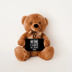 In This Family No One Fights Alone Lung Cancer Teddy Bear -Personalized - PRICE INCLUDES FREE SHIPPING