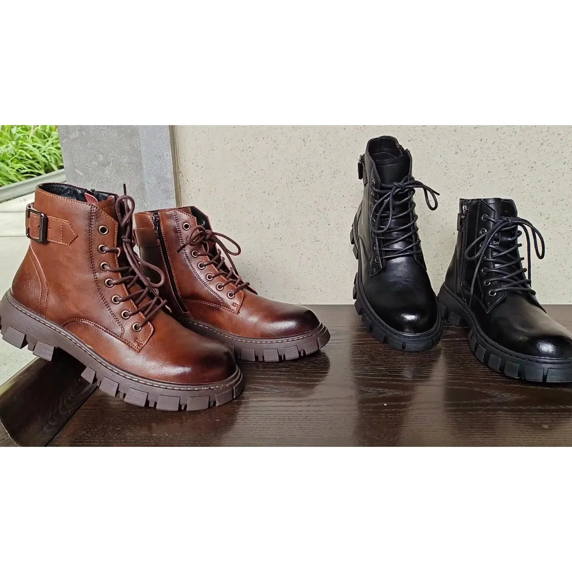 INSTOCK-2023 autumn and winter men's thick-soled motorcycle