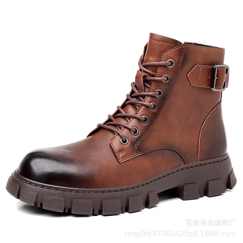 INSTOCK-2023 autumn and winter men's thick-soled motorcycle