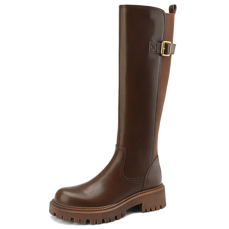 INSTOCK- Round toe thick-soled knight boots