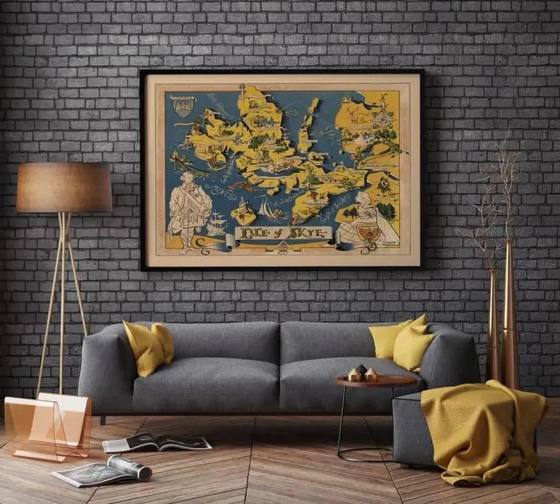 Isle of Skye Map Print| Canvas Print Wall Art