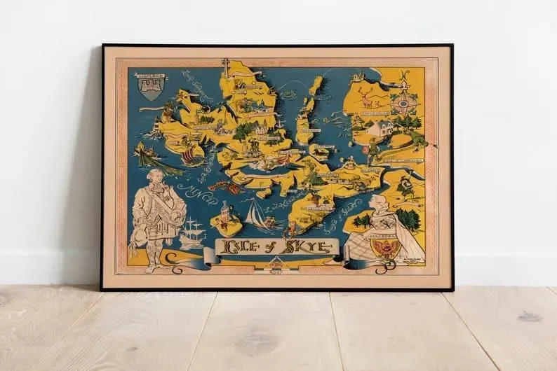 Isle of Skye Map Print| Canvas Print Wall Art