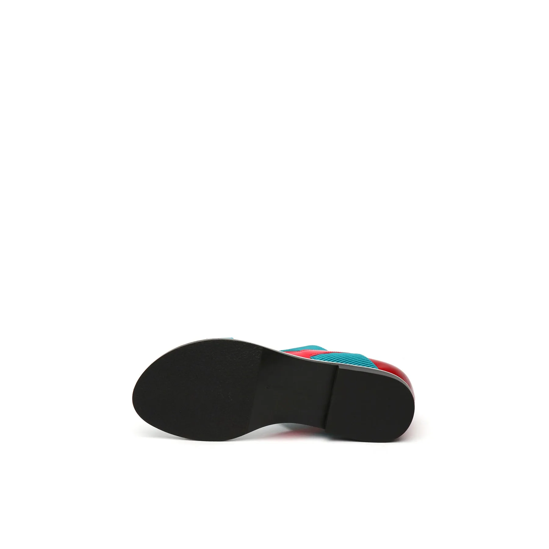 JADY ROSE | STRAP-DETAIL LEATHER SANDAL - TEAL