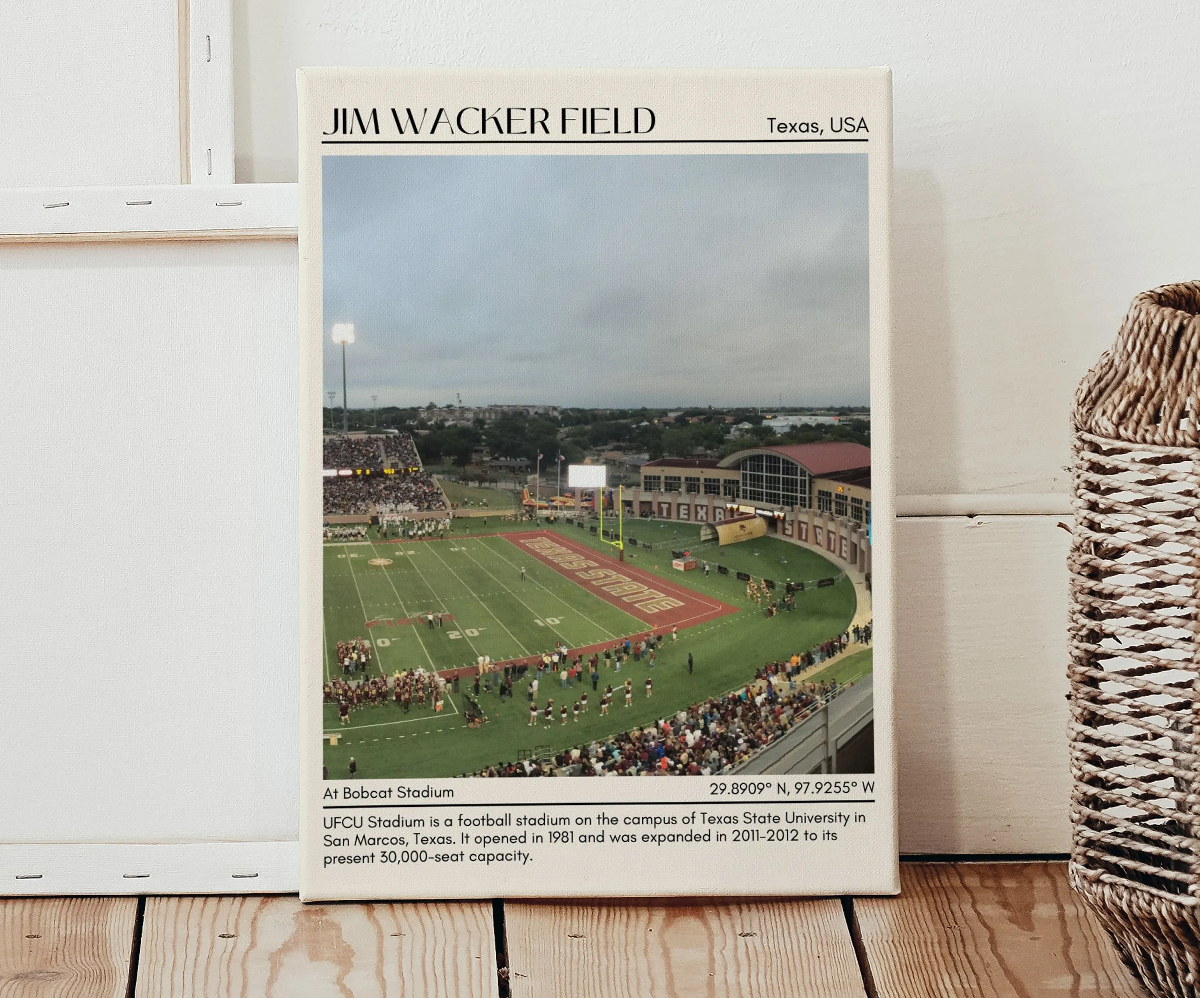 Jim Wacker Field at Bobcat Stadium Football Minimal Wall Art