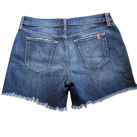 Joe's Jeans Ex-lover Frayed Denim Cutoff Shorts Colletti Medium Wash Size 28