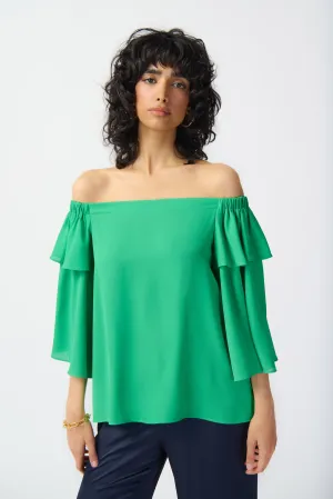 Joseph Ribkoff Georgette Off-Shoulder Flared Top