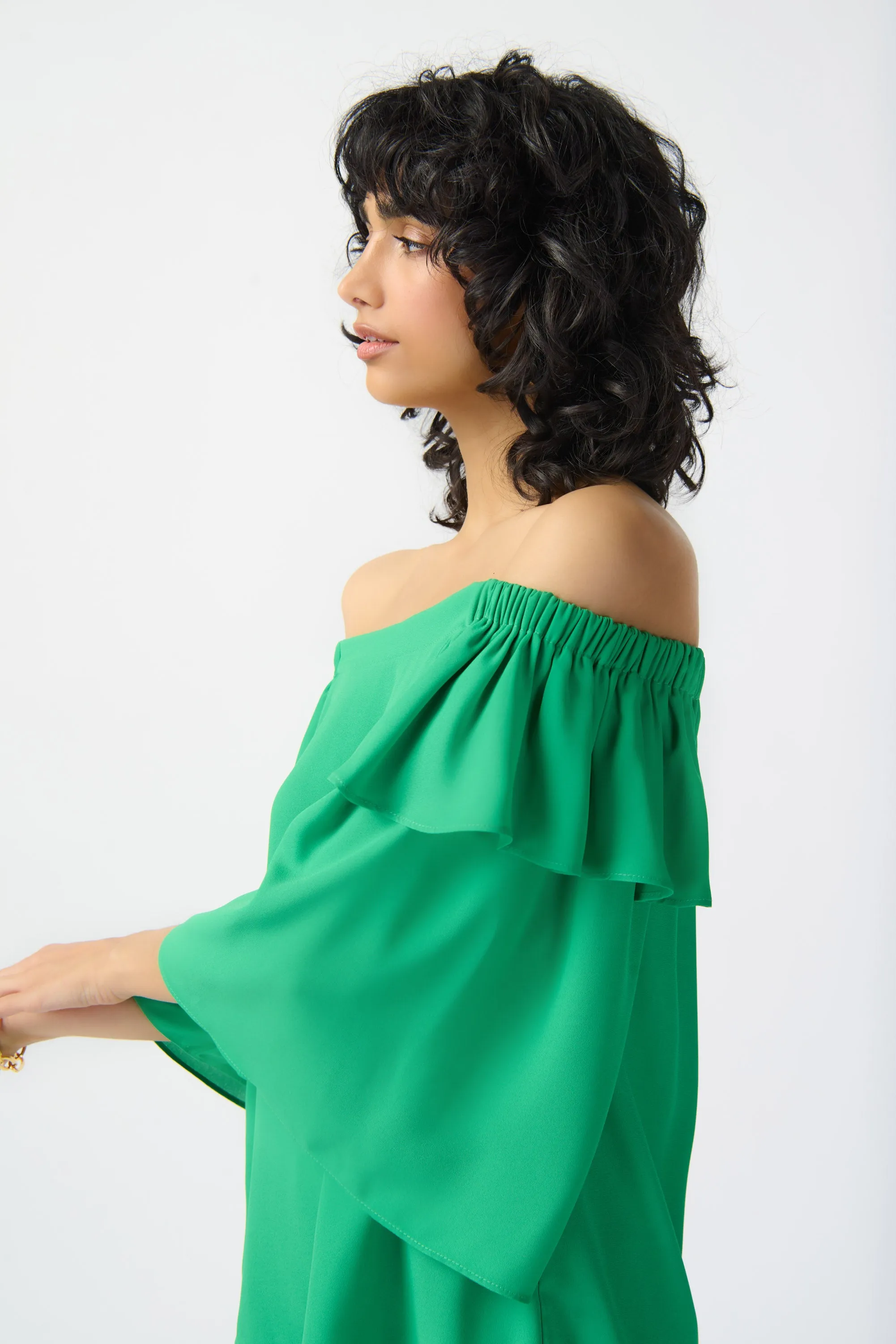 Joseph Ribkoff Georgette Off-Shoulder Flared Top