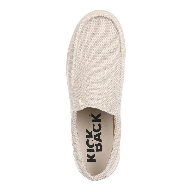 KICKBACK Don Juan Woven Canvas Shoes in Off White