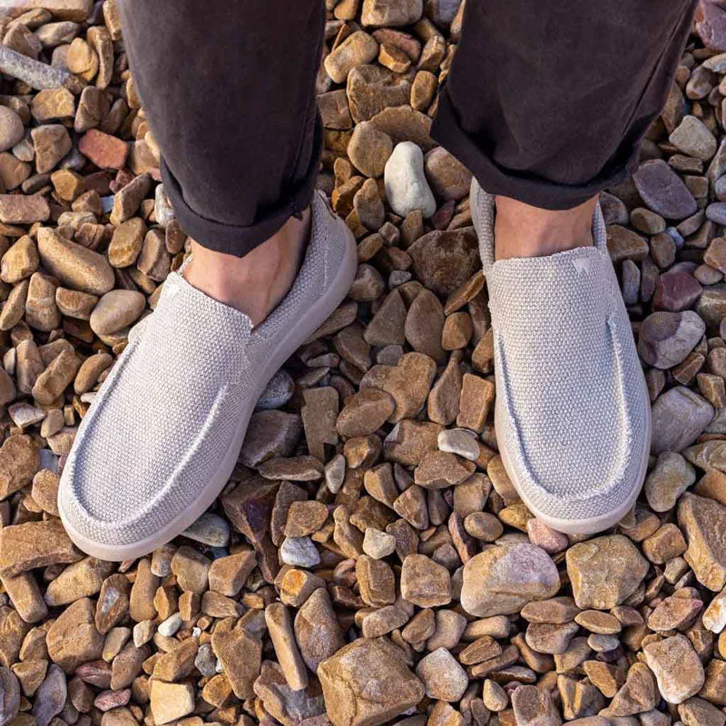 KICKBACK Don Juan Woven Canvas Shoes in Off White