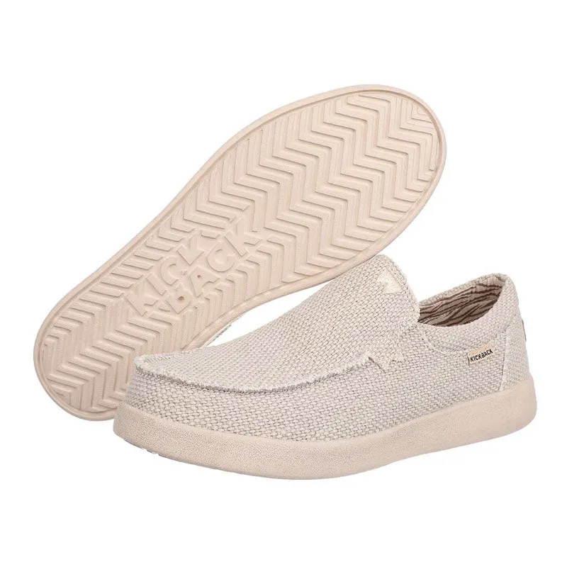 KICKBACK Don Juan Woven Canvas Shoes in Off White