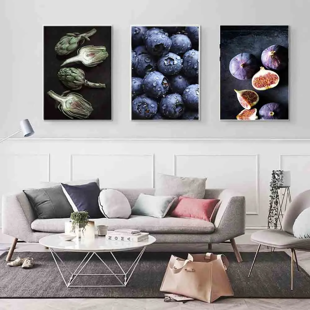 Kitchen Fruit Pictures Blueberry  Fig  Wall Art