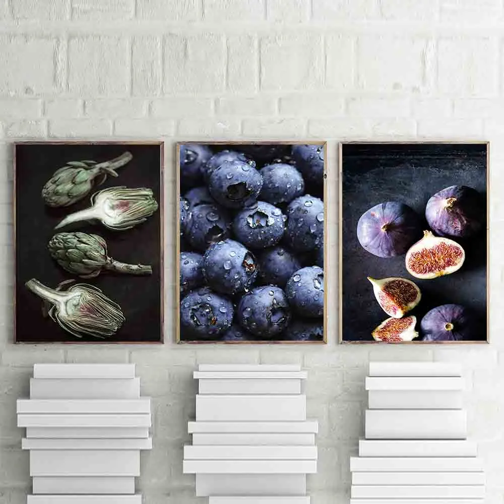 Kitchen Fruit Pictures Blueberry  Fig  Wall Art