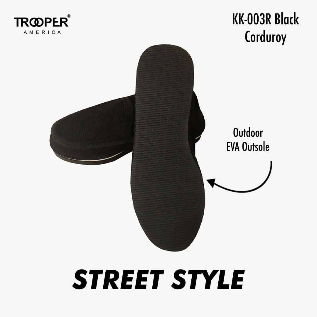 KK-003R Black Corduroy Street Style - SKATEBOARDING SLIP-ON SHOE