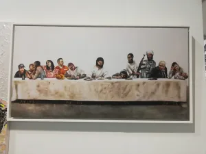 Last Supper UV flatbed canvas print Framed