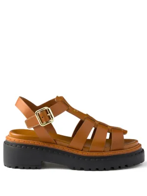 Leather cage sandals