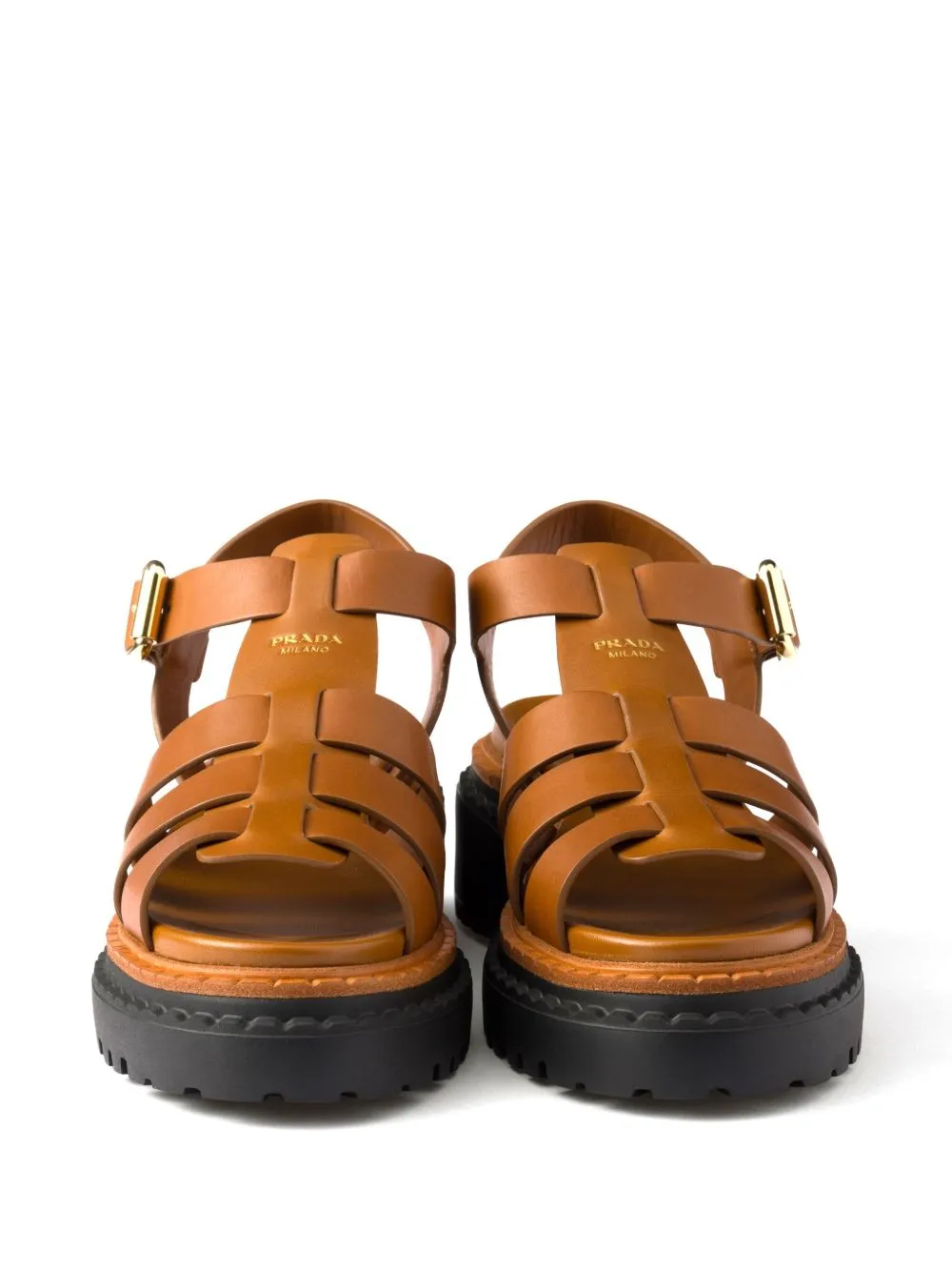 Leather cage sandals