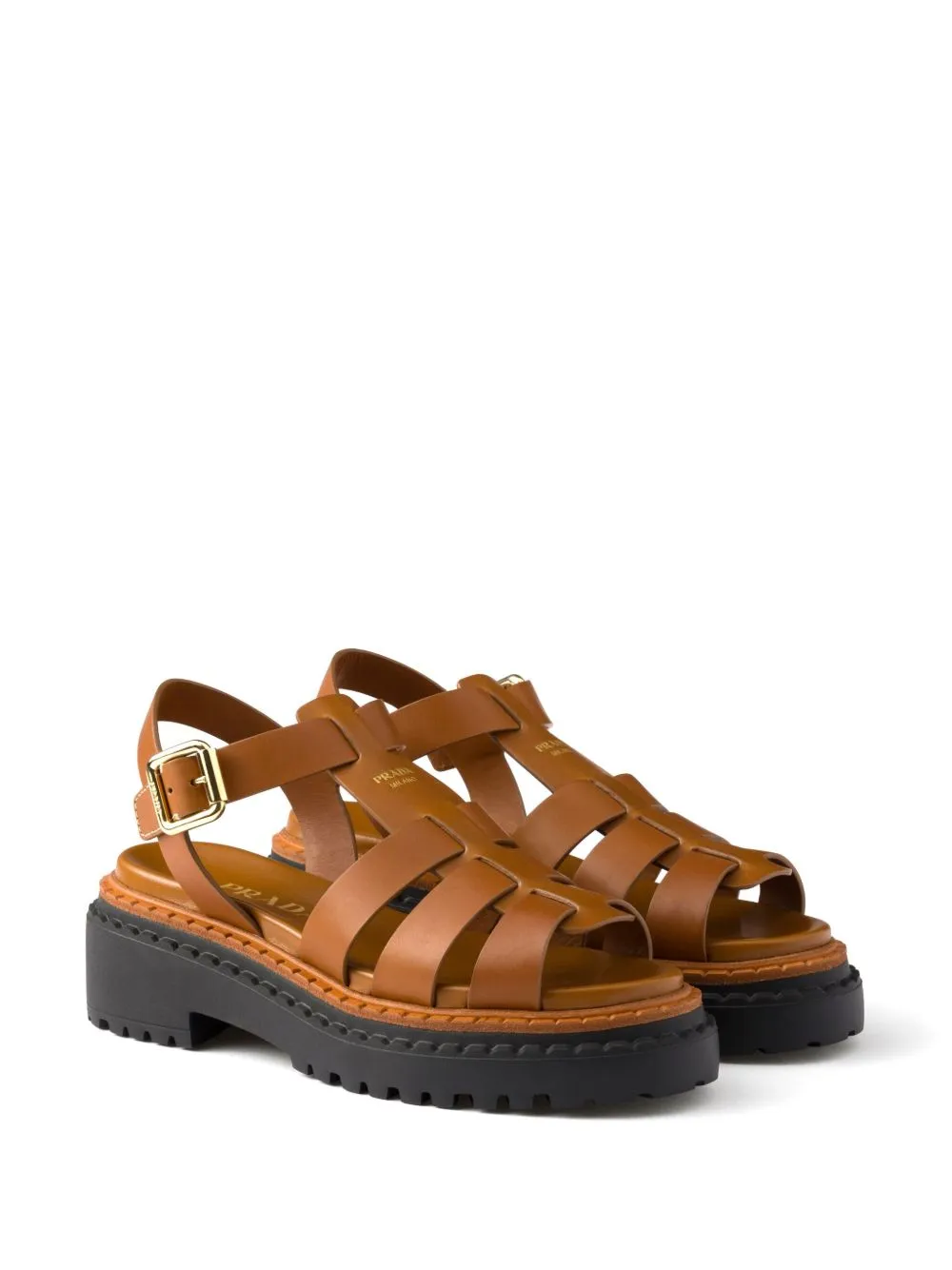 Leather cage sandals