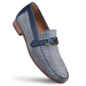 Leather Ornament Moccasin Loafer - Blue