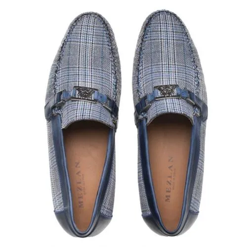 Leather Ornament Moccasin Loafer - Blue