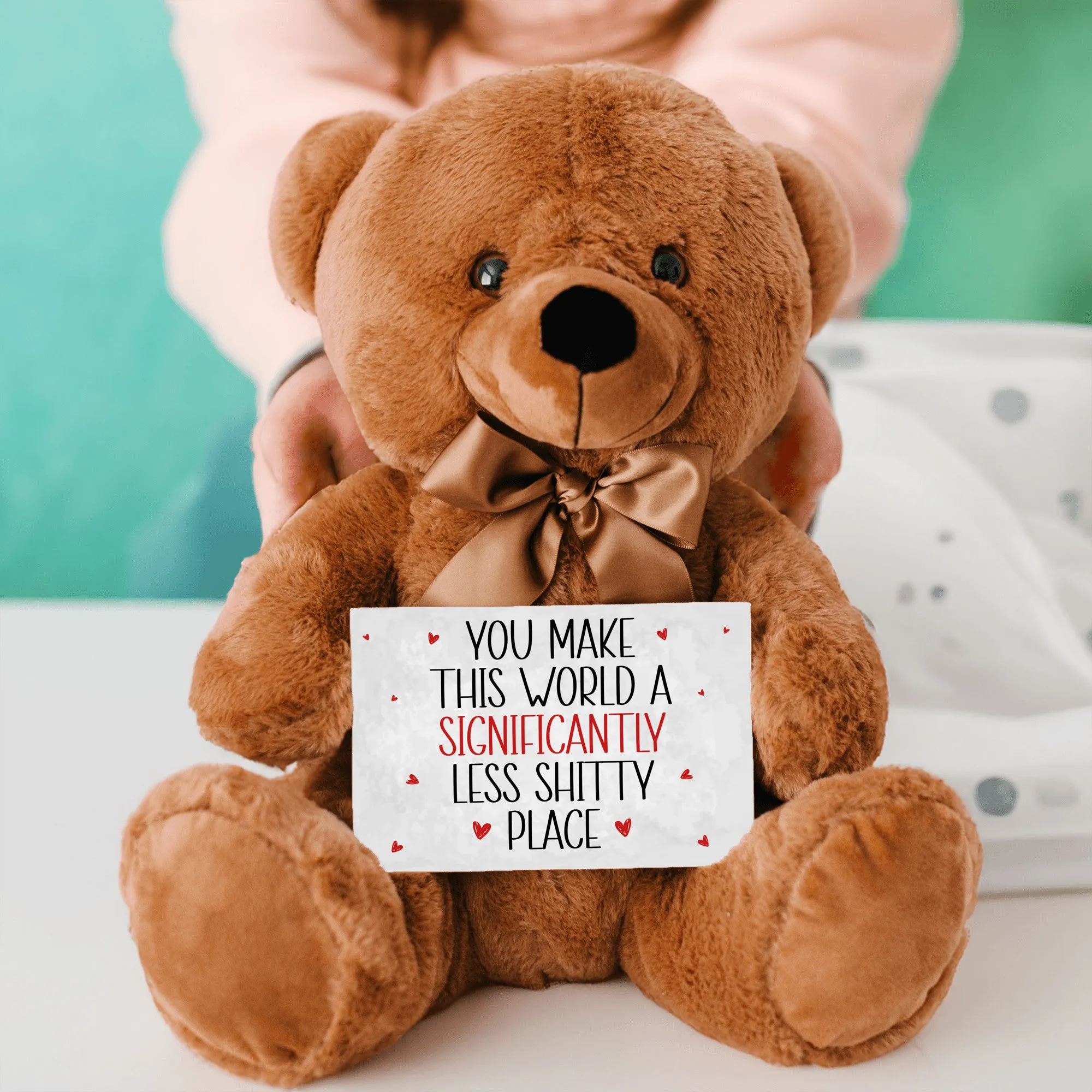 Less Shitty Teddy Bear with Message Card, PRICE INCLUDES FREE SHIPPING
