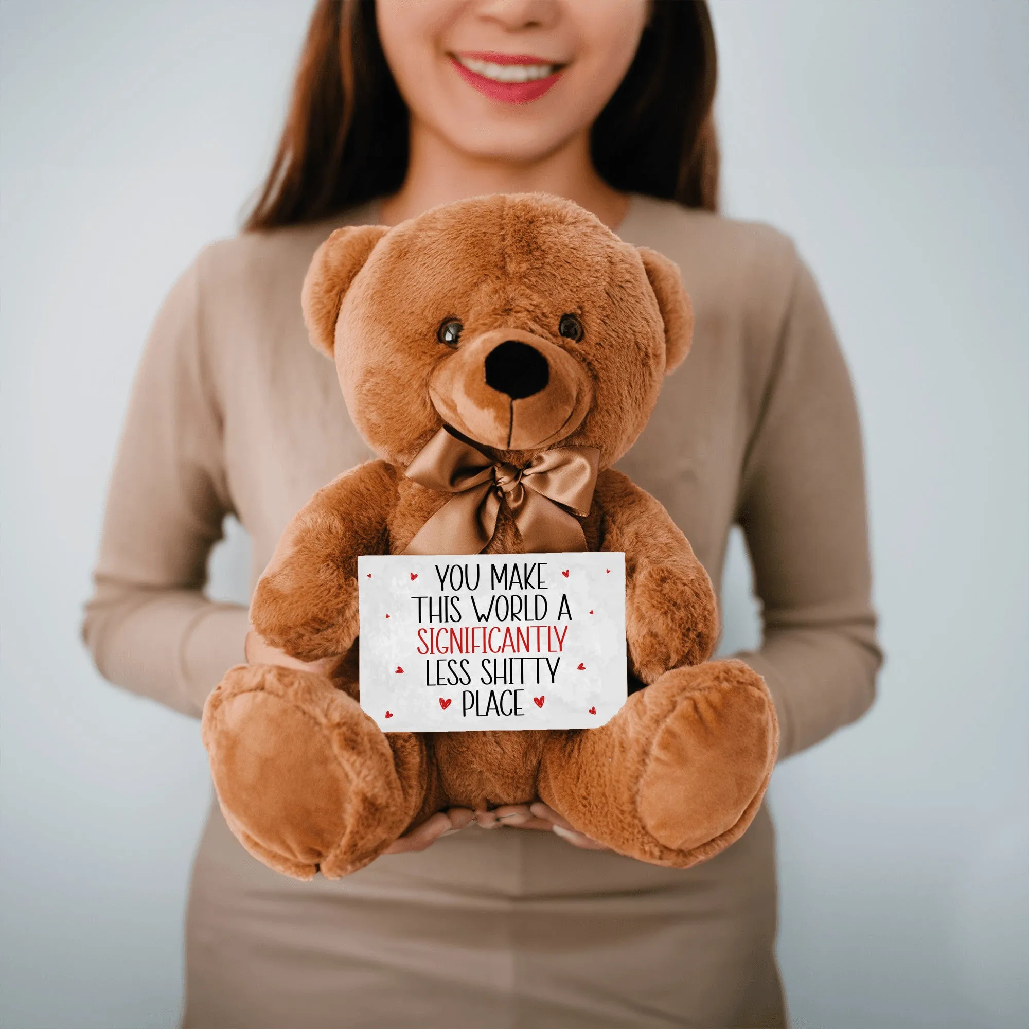 Less Shitty Teddy Bear with Message Card, PRICE INCLUDES FREE SHIPPING