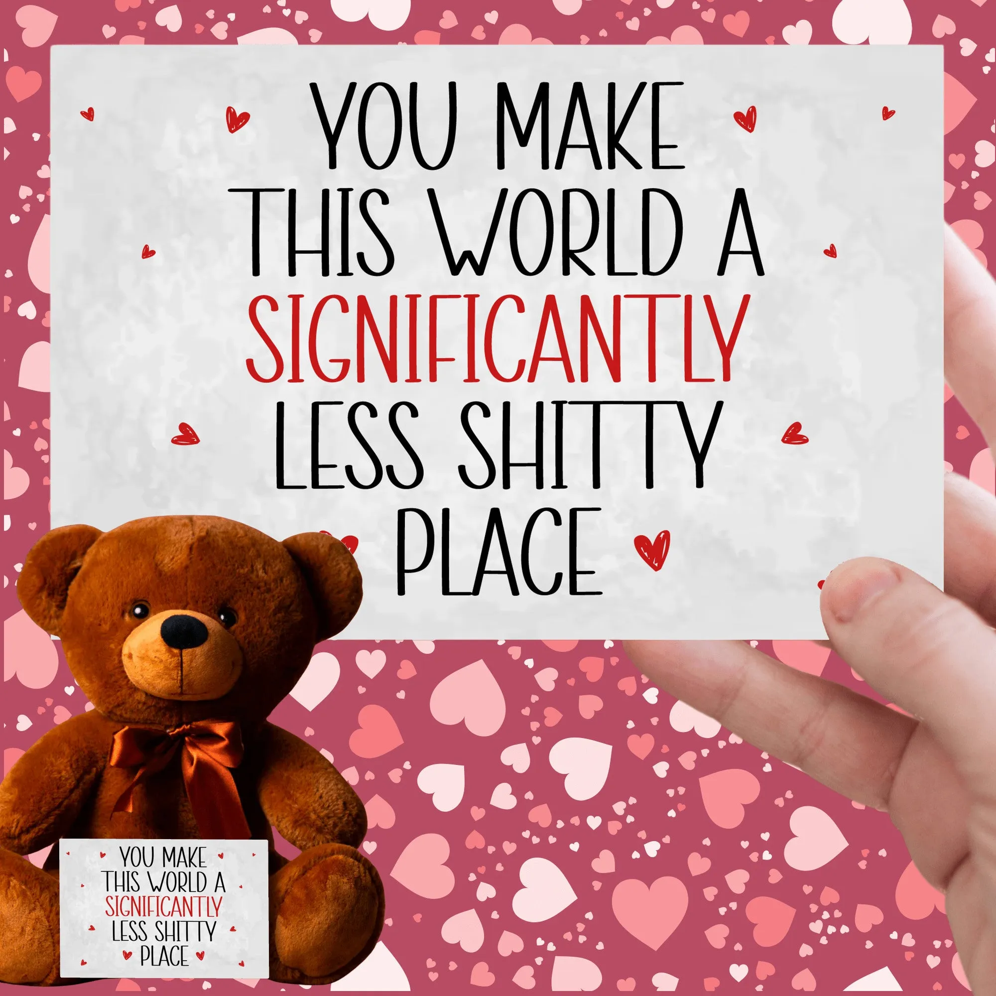 Less Shitty Teddy Bear with Message Card, PRICE INCLUDES FREE SHIPPING
